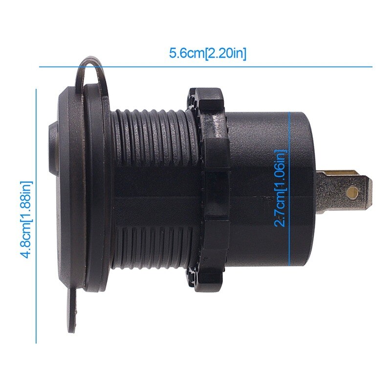 12-24V Universally Car Motorcycle Waterproof Dual USB Charger Socket Power Outlet with Voltmeter LED light motor bike With Swith