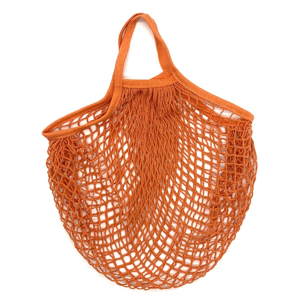 Tragbare Wiederverwendbare Taschen für Obst Gemüse Tasche Baumwolle Gittergewebe Schnur Organizer Handtasche Kurzen Griff Netz Einkaufen Taschen Tote: Orange