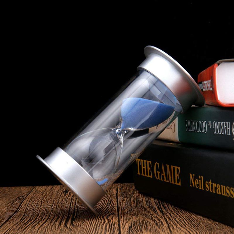 45 Minutes Hourglass,Modern Sand Timer with Blue Sand for Mantel Office Desk Coffee Table Book Shelf Curio Cabinet or End Ta