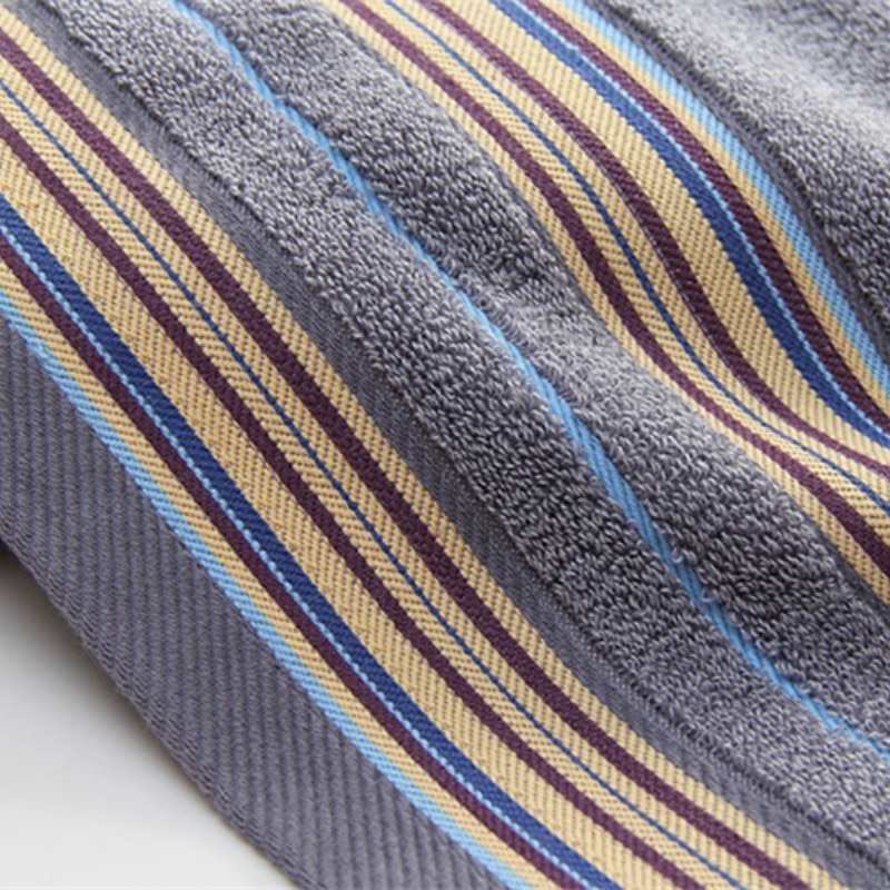 1 pièces serviettes de bain marron pour adultes enfants coton doux Jacquard cisaillé rayé main visage serviette de plage absorbant salle de bain produit