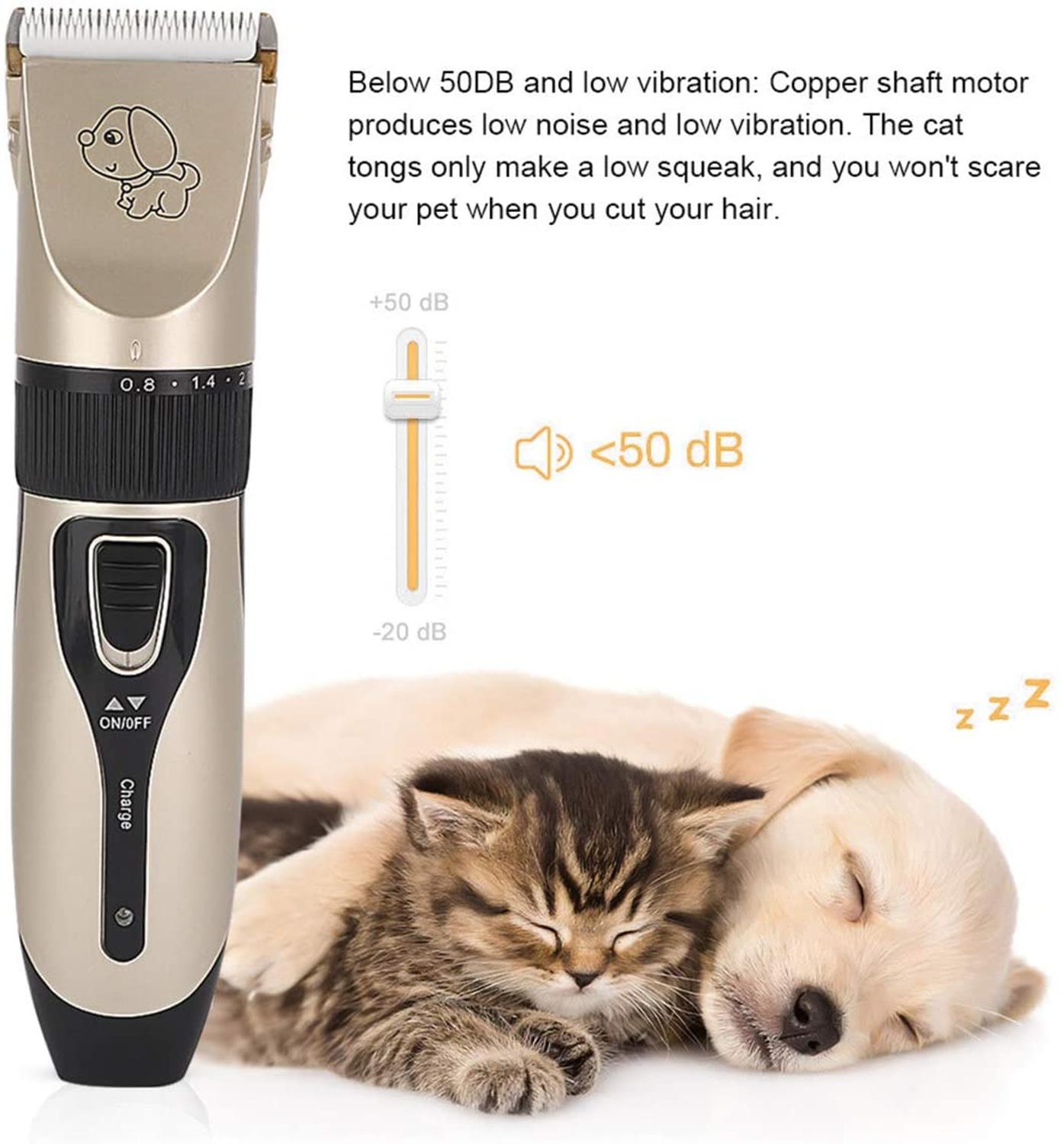 Elektrische hondentrimmer, snijmachine, scheerapparaat, schaar, tondeuse voor huisdieren en katten, verzorgingsset voor dieren, tondeuse met usb-oplaadfunctie