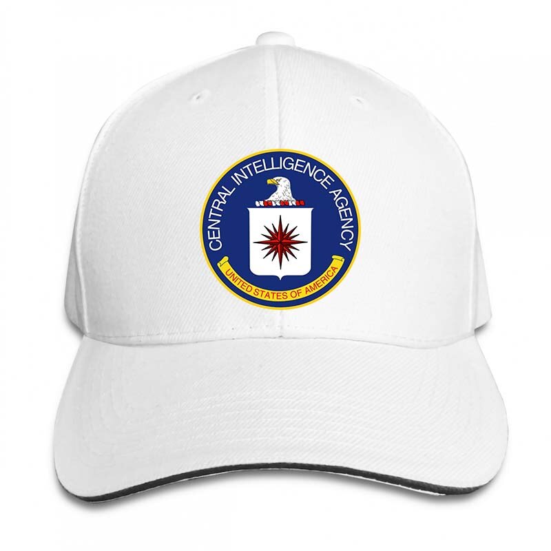 CIA Central Intelligence Agency USA Baseball cap men women Trucker Hats adjustable cap: 2-White