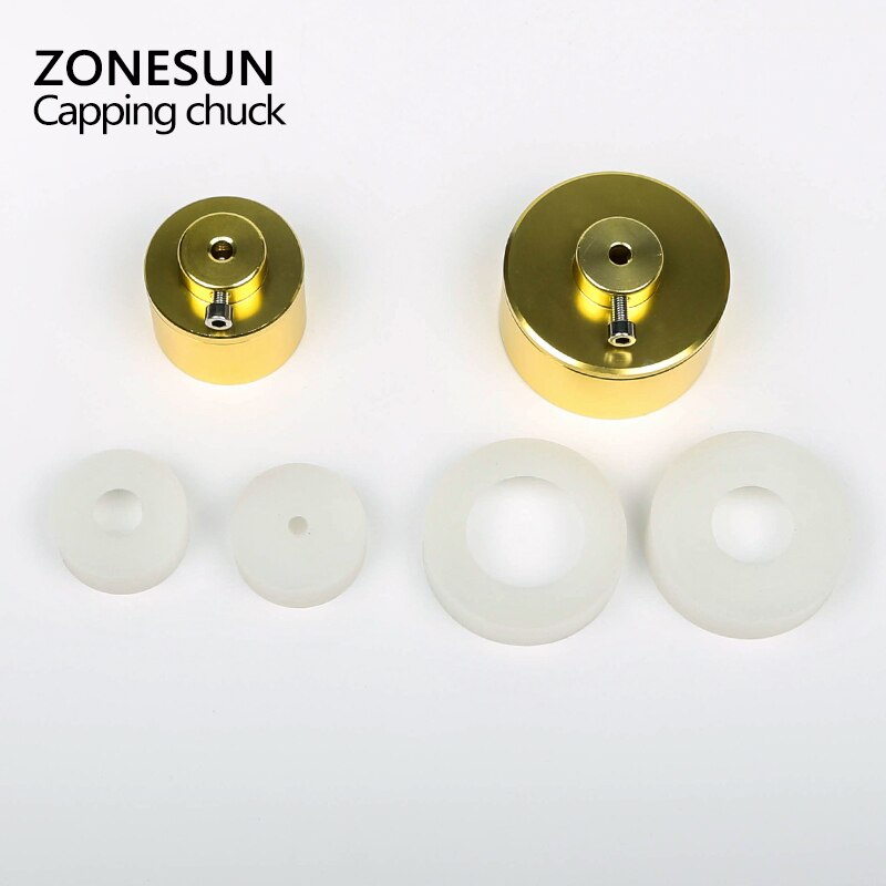 ZONESUN Capping machine chuck, screw capping tool head bottle capping machine chucks 10-50mm, golden color crewing machine