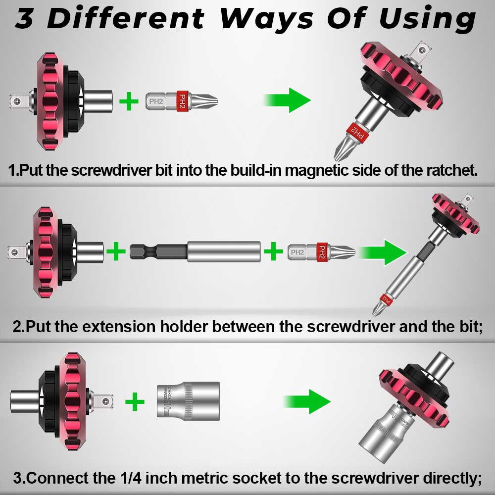 15pcs Magnetic Thumb Ratchet Bit Holder Driver Socket Screwdriver Bit Set Phillips Slotted Torx Hex Screwdriver Bit Tool