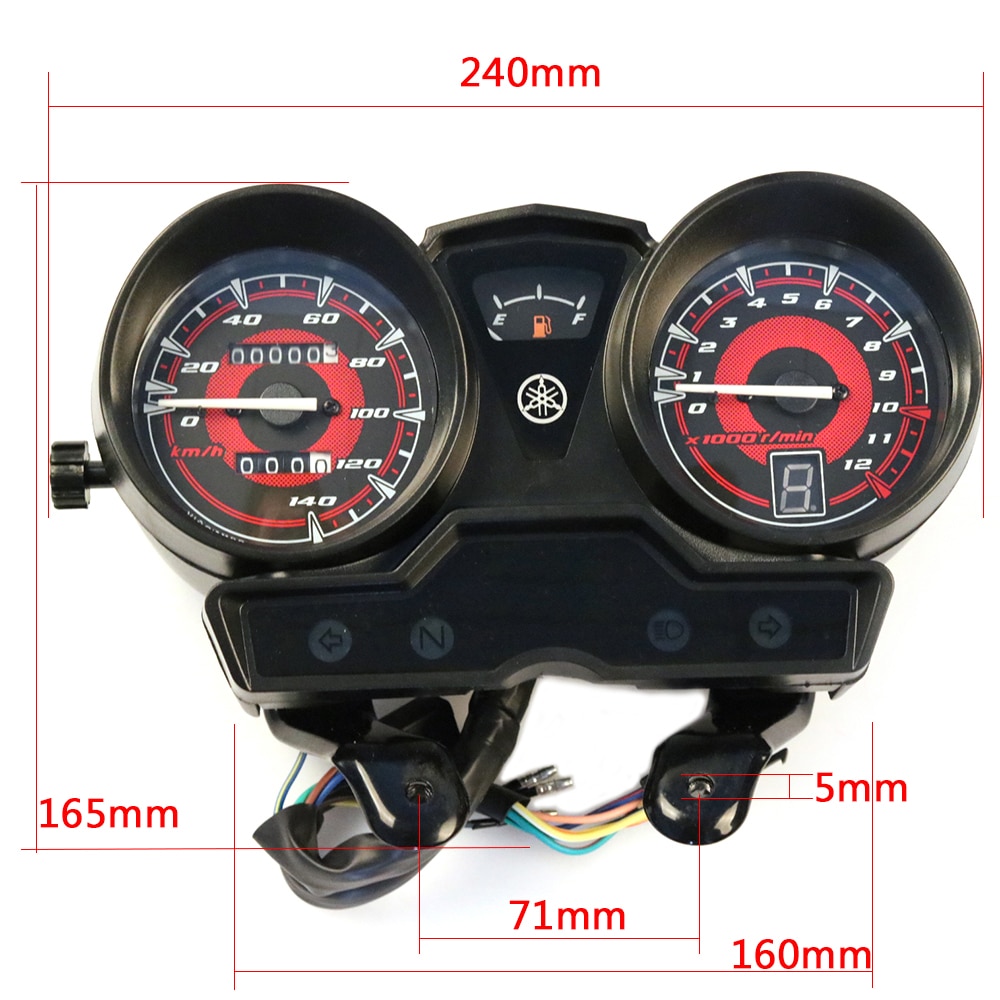 Motorcycle Tachometer for YAMAHA YBR125 YBR YB 125 JYM125 Speedometer Meter Gauge Moto Tacho Instrument Clock Case