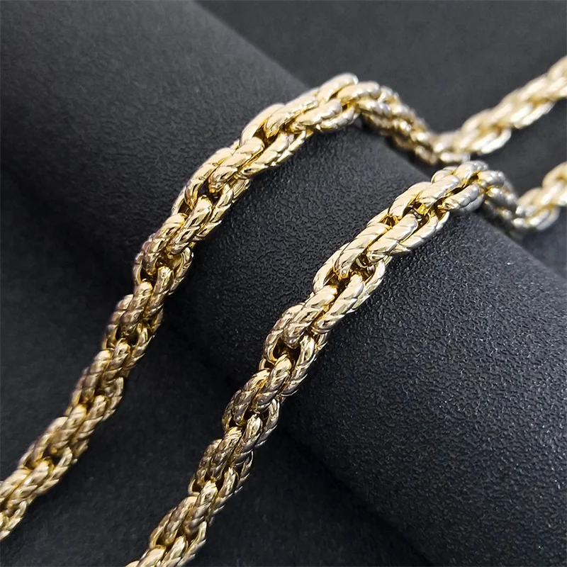 Collar de cadena de eslabones gruesos grandes de Hip Hop para hombres, cadenas masculinas de acero inoxidable de Color dorado, joyería de estilo callejero, colar masculino