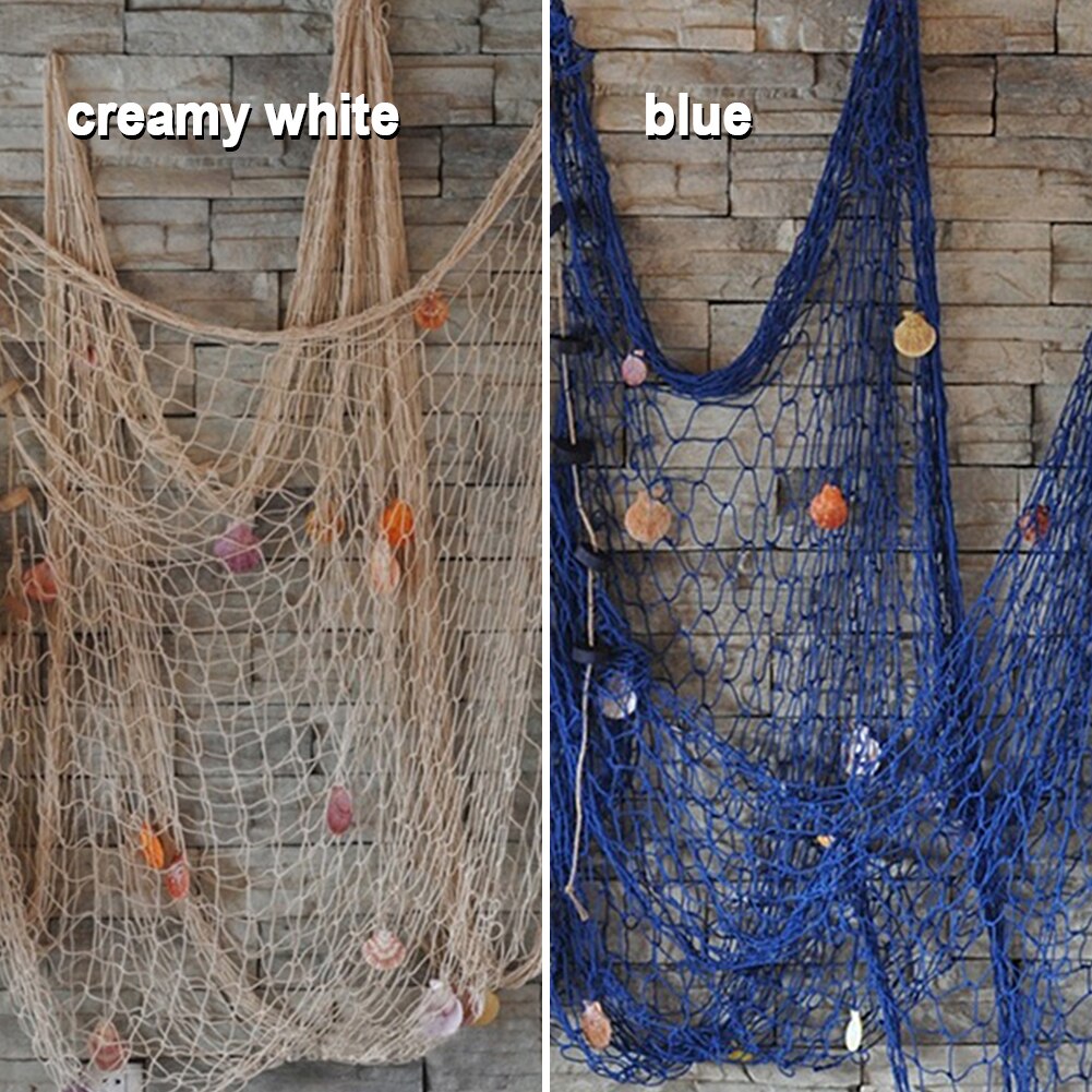 Personality Nautical Style Home Decoration 2M x 1M Fishing Net DIY Seaside Beach Shell Party Door Wall Decoration