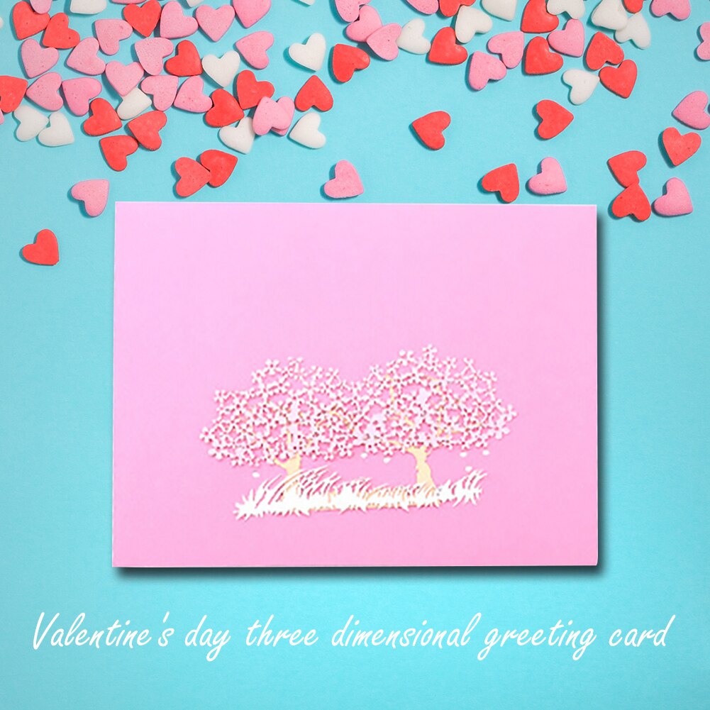 3D Pop Up Card Exquisite Beautiful Appearance Hollow Blessing Greeting Card Ornament Birthday Anniversary