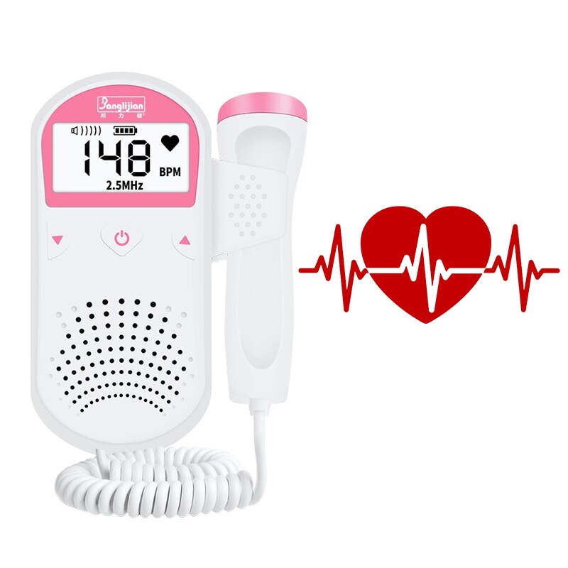 Doppler Foetale Monitor Foetale Doppler 2.5M Prenatale Baby Hartslag Detector Huishoudelijke Sonar Doppler Stethoscoop Zwangere Vrouwen