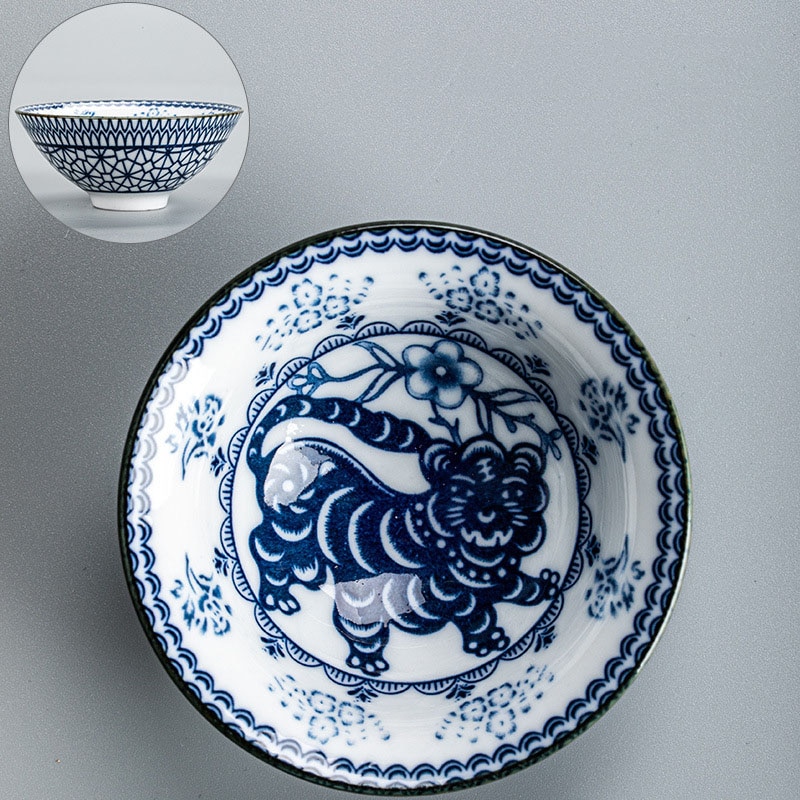 70ml håndmalede kung fu tekop te-sæt keramiske master kop cha zhan enkelt kop klassiske blå og hvide stjernetegn tekopper