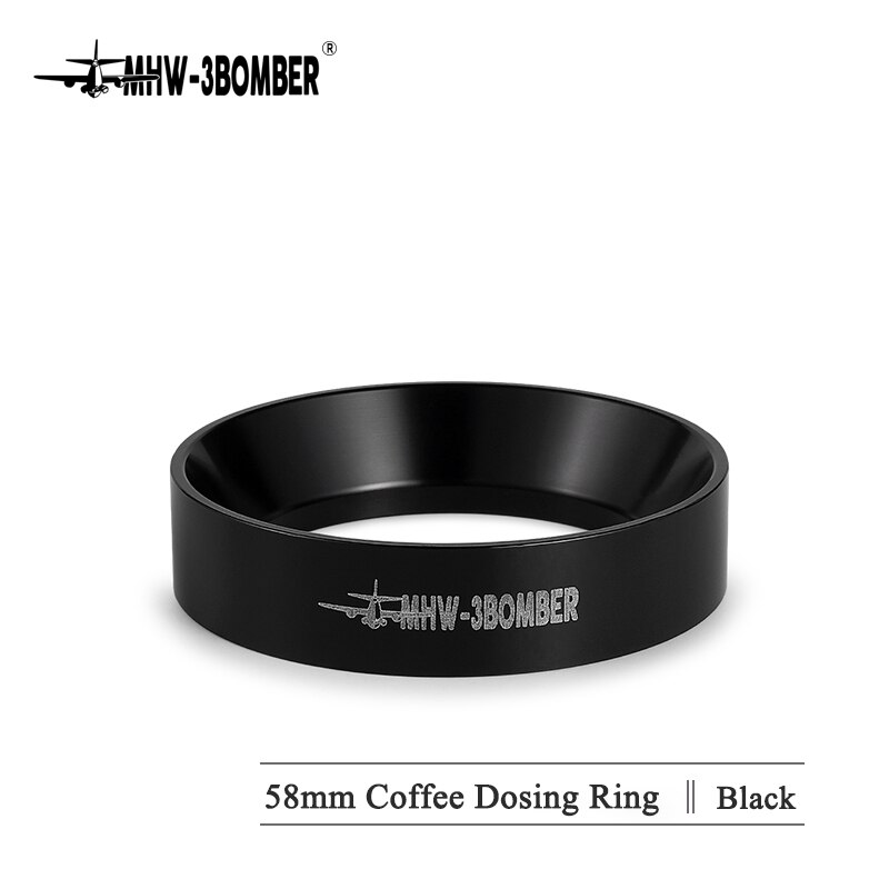 Mhw -3 bomber 58mm magnetisk doseringsring trakt al-legering opprinnelig stabil perfekt kaffeportafilter tilbehør svart eller gey: Svart