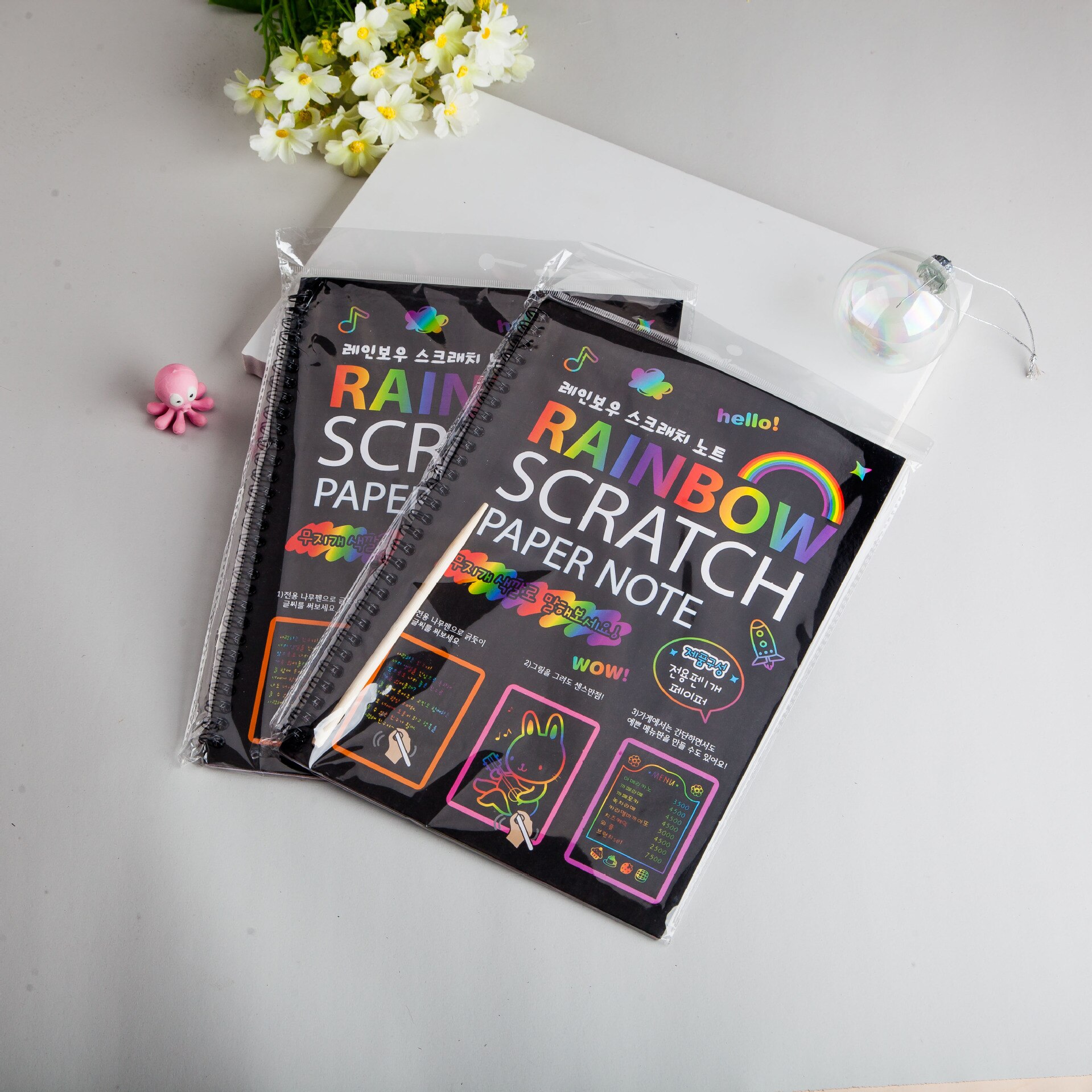 19*26cm Black Large Magic Color Rainbow Scratch Paper Note book DIY Drawing Toys Scraping Painting Kid Doodle Educational Books