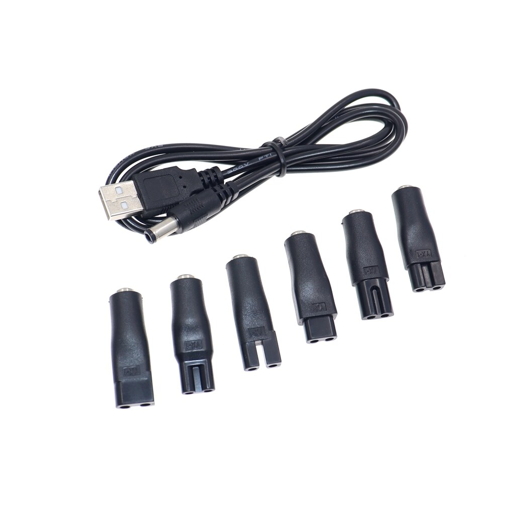 DC Converter for Shaver Hair Clipper DC5.5*2.1mm Male To C8 Tail Female Power Supply Conversion Interface Plug Adapter: army green