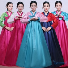 Multicolor Traditional Korean Hanbok Dress Female Korean Folk Stage Dance Costume Korea Traditional Costume