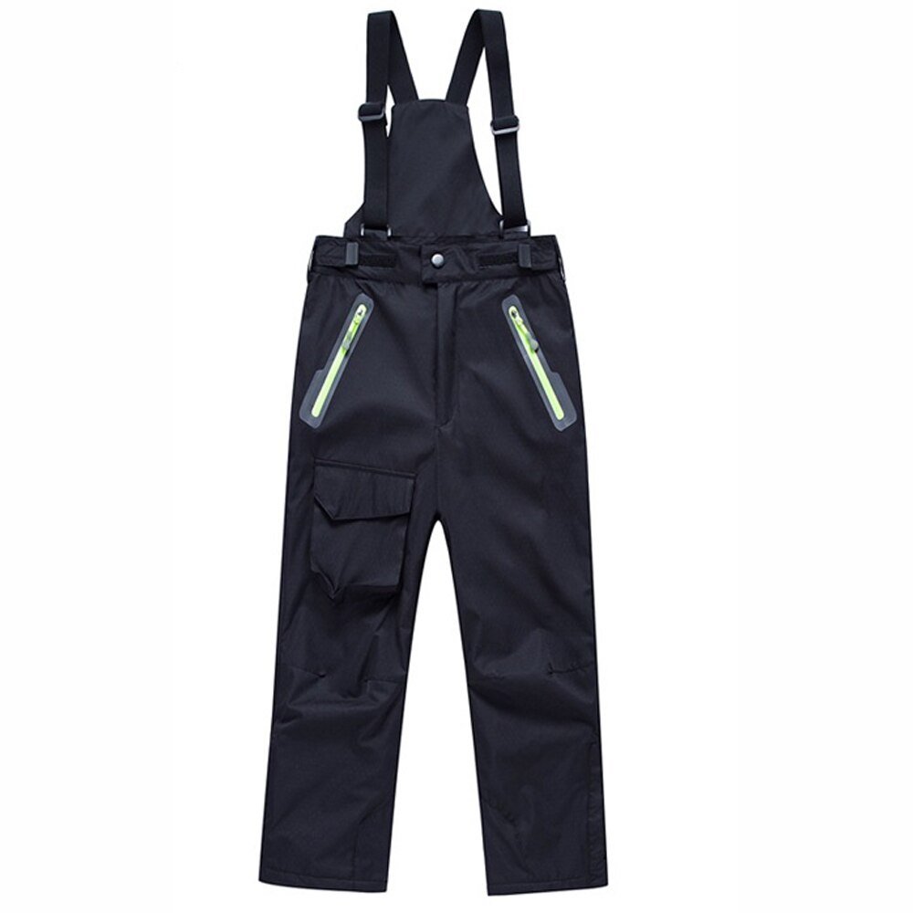 TENNEIGHT Winter Boys/Girls Ski Pants Windproof thermal children hiking pants Overall Pants outdoor sports Snow Ski Trousers: Black / M