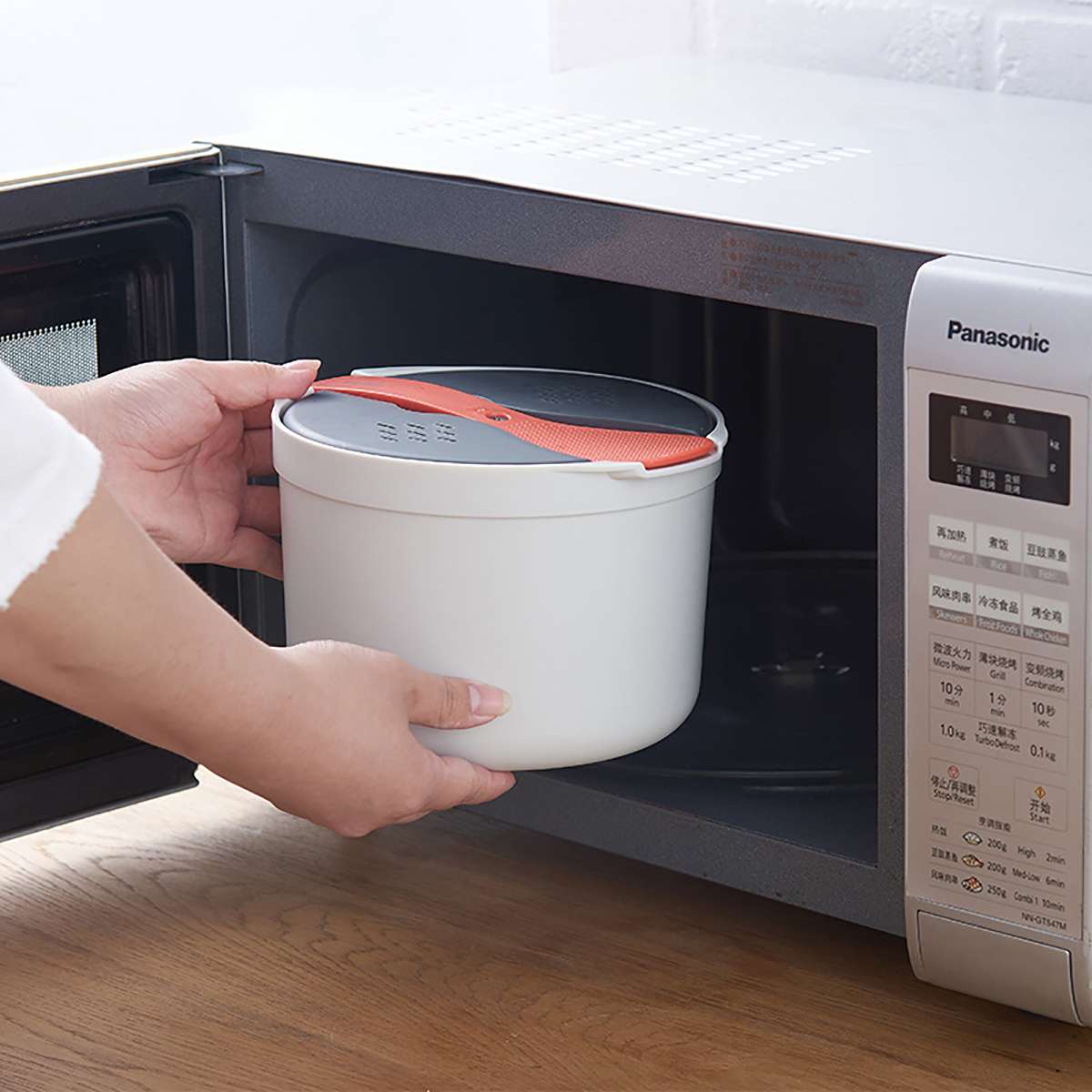 Microwave Oven Steamer Meal food Rice Cooker Grain Cereal for Bowl Plates Cookware Kitchen Gadgets Accessories Supplies