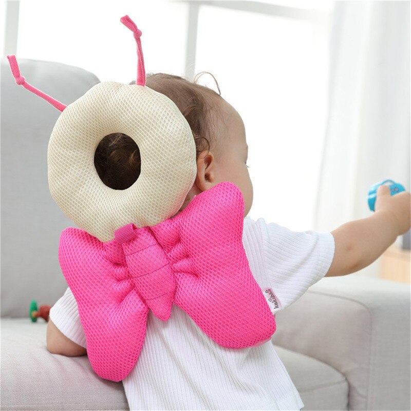 Almohada para caminar para bebé, cojín anticaída para niños, almohada para reposacabezas, bonito cuello para bebé, alas resistentes, cojín, mochila para cama