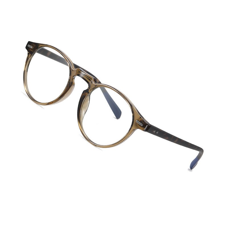 Aofly meekleurende bril voor dames, ronde anti-blauw licht bril voor dames, vintage optisch montuur, computerbril op sterkte  uv400: C5 bruin