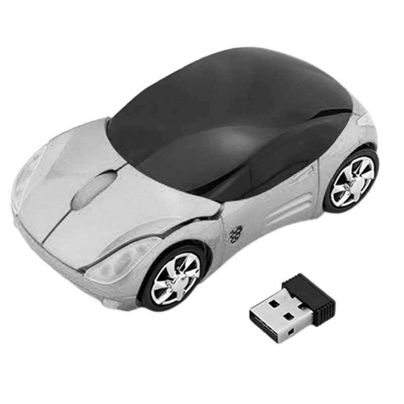 Wiederaufladbare 2 Wireless Gaming Mäuse mit USB Empfänger Bunte Auto Tragbare Maus für Laptop PC Computer R1WC Wholesalse: Silber