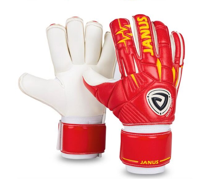 Janus Roll Finger Goalkeeper Gloves Goalie Keeper GK Gloves with Removable Finger Save Protection Size 7 8 9 10 Yellow Red: Red White / Size 9