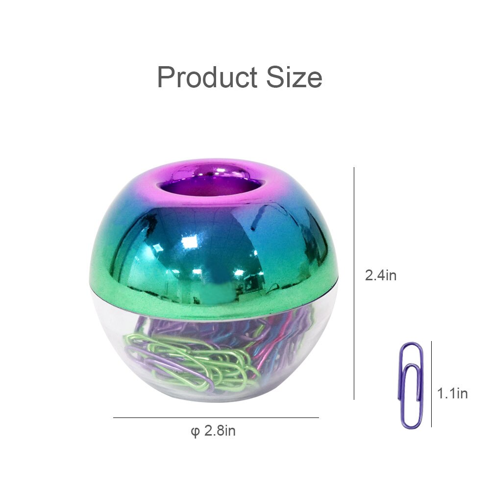 Kleurrijke Paperclips In Clear Acryl Paperclip Dispenser Houder Met Magnetische Deksel Voor Office School Bureau Organizer Supplies