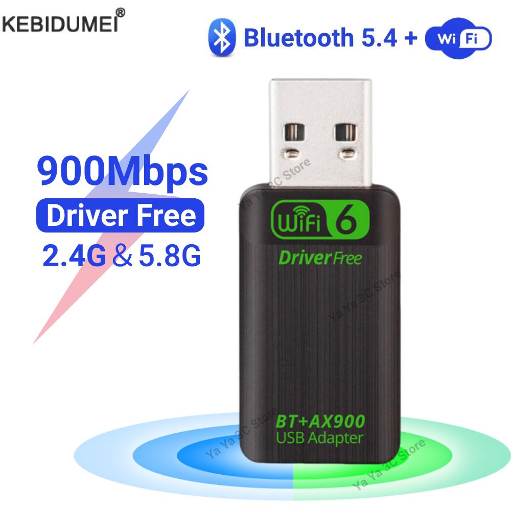 900 Mbit/s USB WiFi 6 Bluetooth 5.4 Adapter 2in1 Dongle Dual Band 2,4 G & 5 GHz Drahtlose Netzwerkkarte FAHRER KOSTENLOS für Fenster 10/11