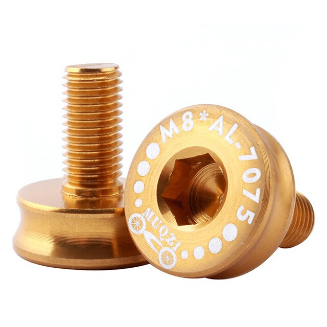MTB Crank bolts 8MM M8 Screw Accessories Spare Crankset Bike Bicycle Cycling Bottom Bracket Allen Key: Gold