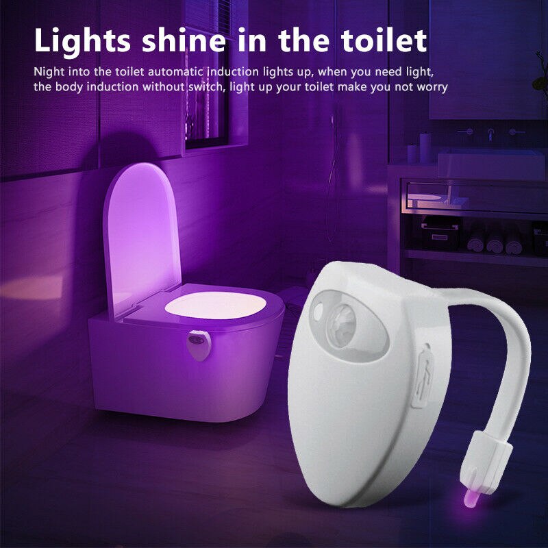 8 Kleuren Motion Sensor Toiletpot Led Nachtlampje Backlight Usb Oplaadbare