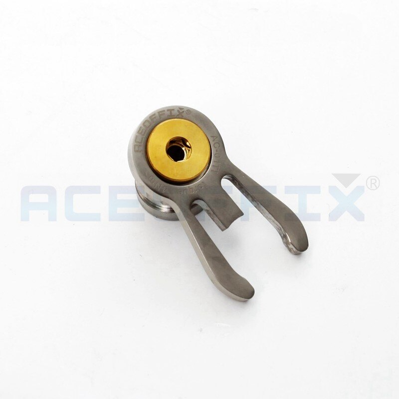 Aceoffix 7.4g ti catcher titanium styrhovedpindefanger med bolt til brompton foldecykel: Guld