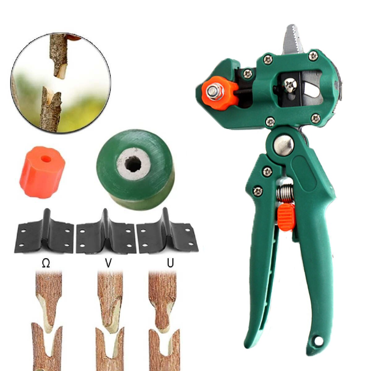 Grafting Pruner Garden Tool Branch Cutter Secateur Pruning Plant Shears Boxes Fruit Tree Scissor Chopper Vaccination Cut: green