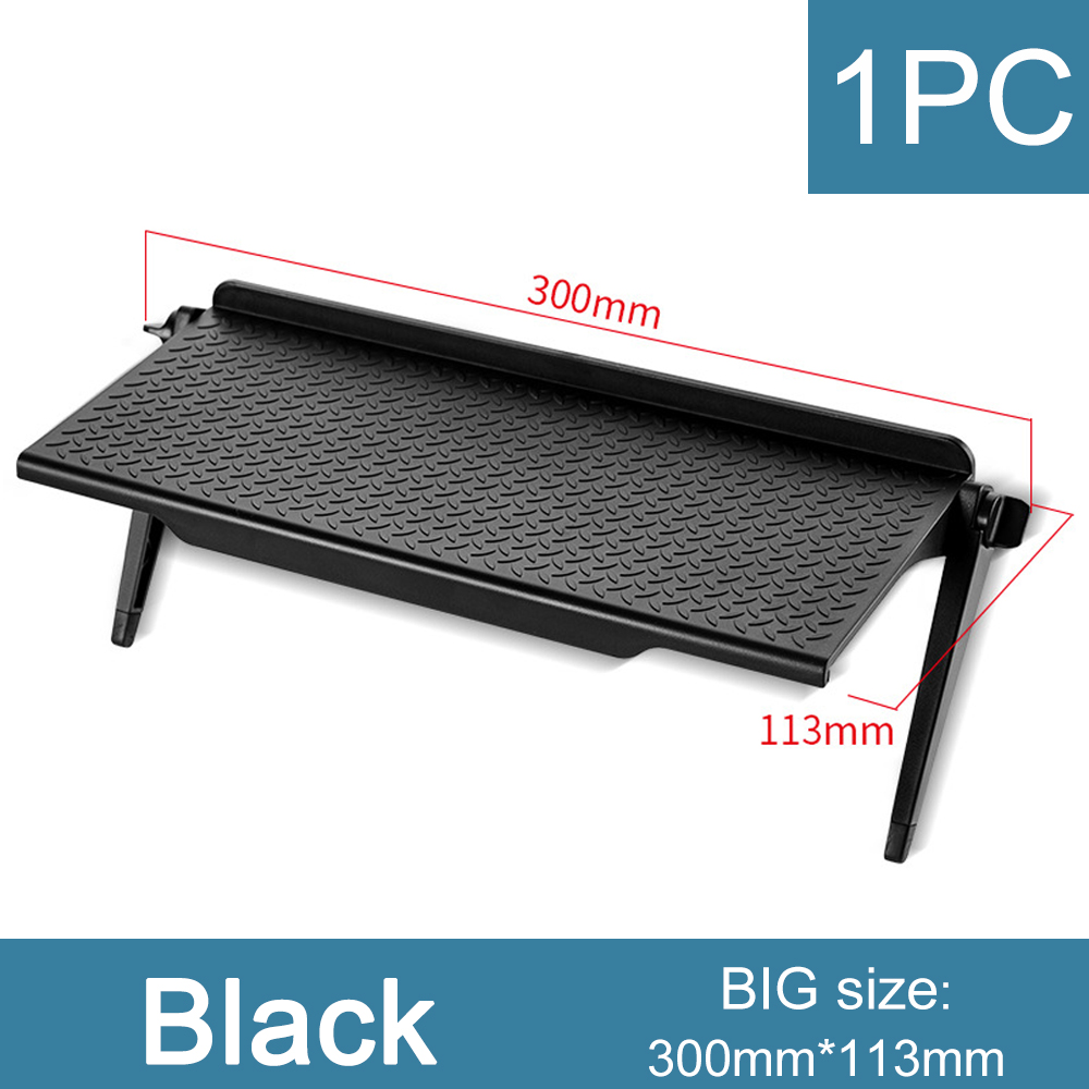 Punch-free plastic rack-mounted computer monitor rack TV set-top box router screen practical household storage bracket: Big Black
