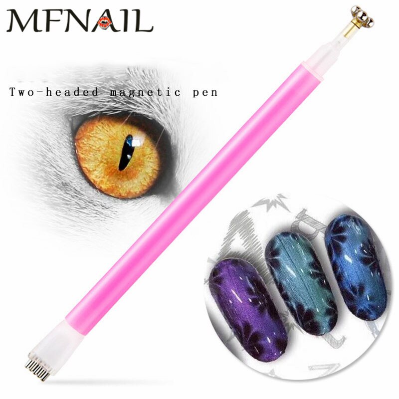 Bolígrafo de imán para uñas de 2 cabezas, pluma magnética de flor de ciruela, palo mágico de ojos de gato para esmalte de dibujo, herramientas de Gel, imán para uñas, colores x3, 1 Uds.: TB09-3