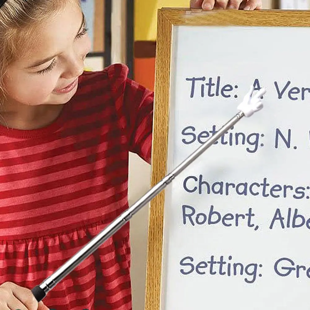 Retractable Teacher Pointer Finger StainlessSteel Telescopic School Teaching Pointer Stick Teacher Supplies for Classroom