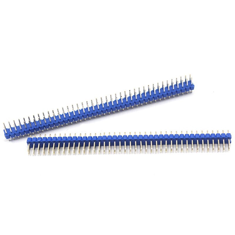 2.54mm Single Row single pin curved Pin Header Connector Strip Curved Needle Electronic Components Round Header connector: Double 2.54mm blue