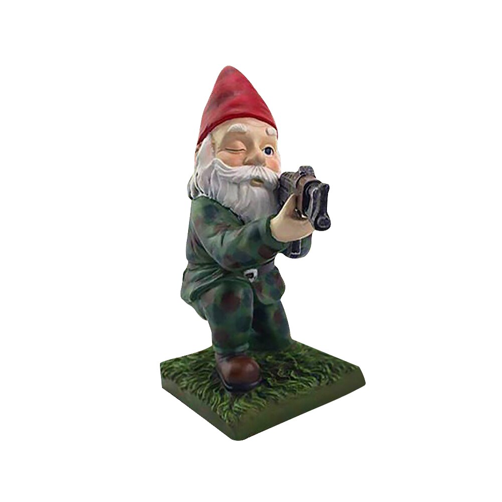 Funny Gnome Ornaments Garden Gnome Statues Resin Dwarf with Cannon Sculpture Yard Decoration Home Garden Statue Decoration