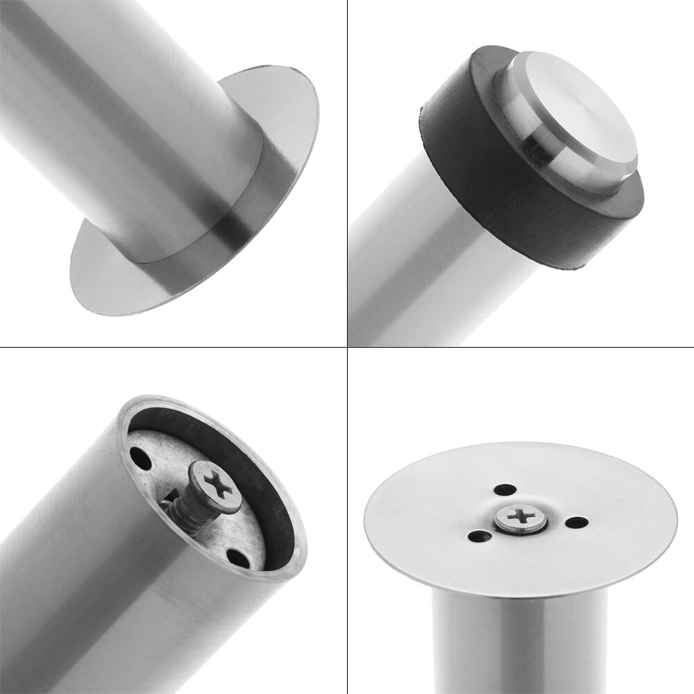 1PC Round Double Use Door Stops Anti-Collision Rubber Stopper Buffer Stainless Steel Self Adhesive Door Holder Protection
