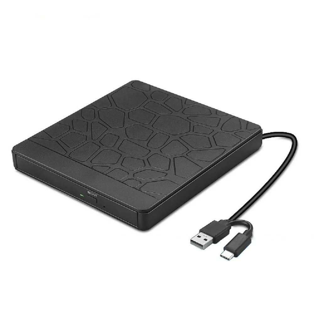 Hub usb externo multifuncional com unidade óptica, gravador de dvd, gravador de cd-r e leitor de cartões para computador, compatível com discos micro sd e tf.: Default Title