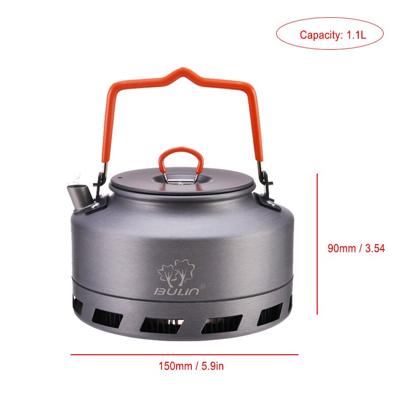 Bulin 1.1L 1.6L Outdoor Ultralight Warmte-Verzamelen Waterkoker Aluminium Legering Draagbare Hete Koffie Pot Theepot Koken Kookgerei