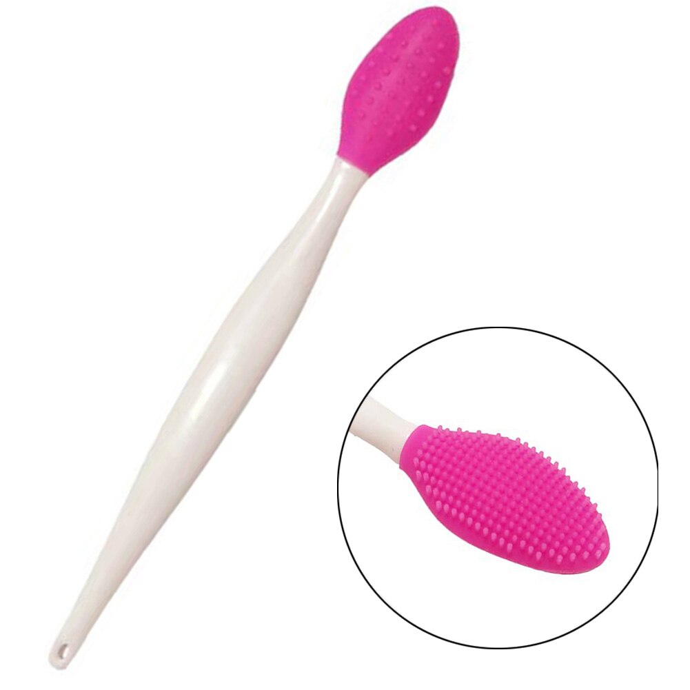 Double-Sided Soft Silicone Exfoliating Nose Blackhead Remover Brush Acne Cleaner: rose red