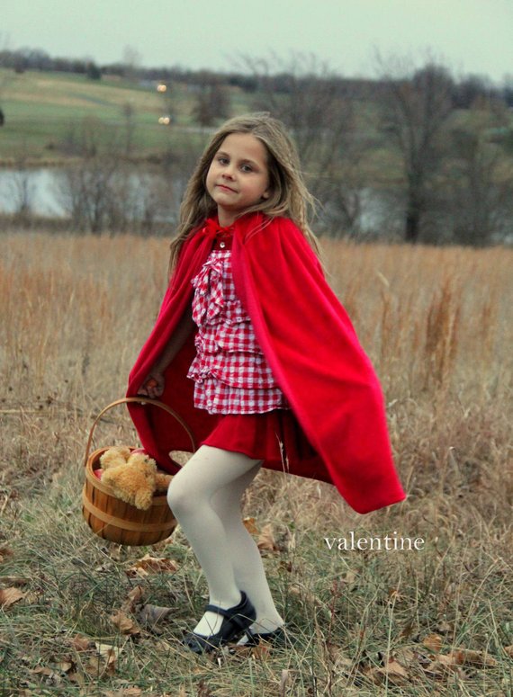 Disfraz de princesa Blancanieves y Caperucita roja con capucha, capa suave, para niñas de 3 a 6 años