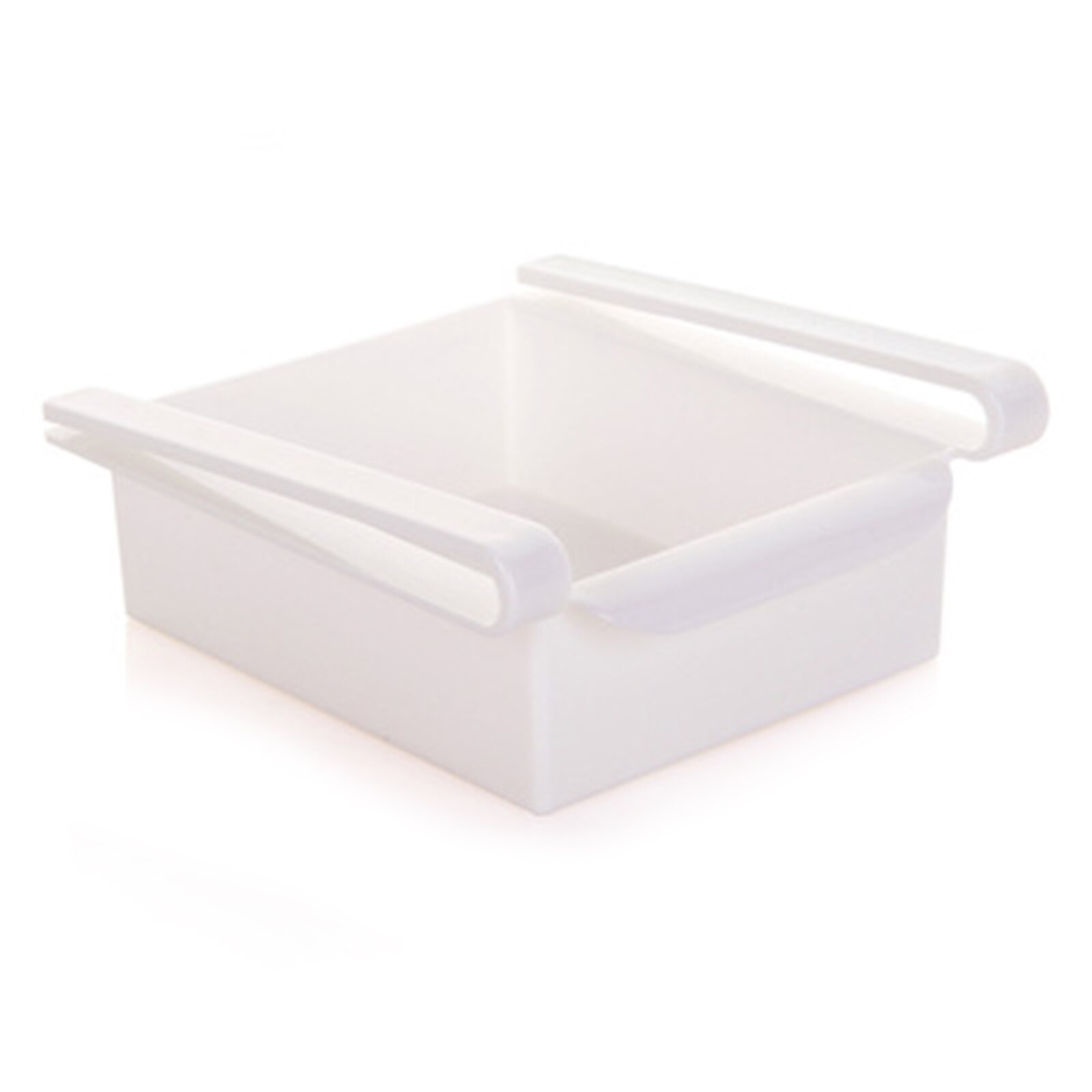 Refrigerator Fresh Keeping Storage Rack Pull-out Clapboard Layer Holder Multifunctional Kitchen Sorting Box LBE: White