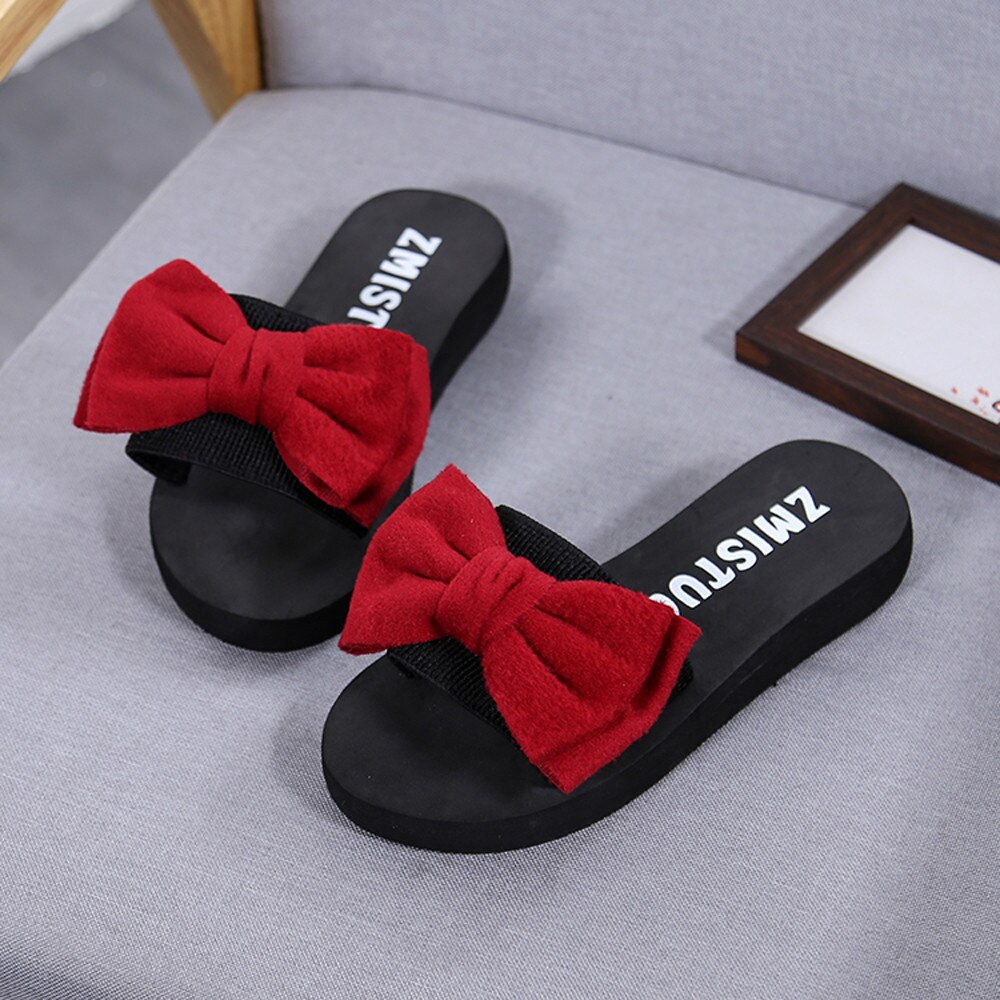 Slippers Vrouwen Zomer Boog Zomer Sandalen Slipper Indoor Outdoor Flip-Flops Strand Schoenen Vrouwelijke Schoenen Chaussons Femme # K35