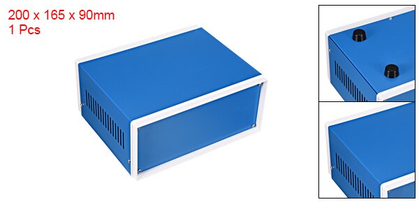 Uxcell metal jern diy elektrisk samledåse hus kabinet projekt sag kabinet dækning til udendørs indendørs blå: 200 x 165 x 90mm