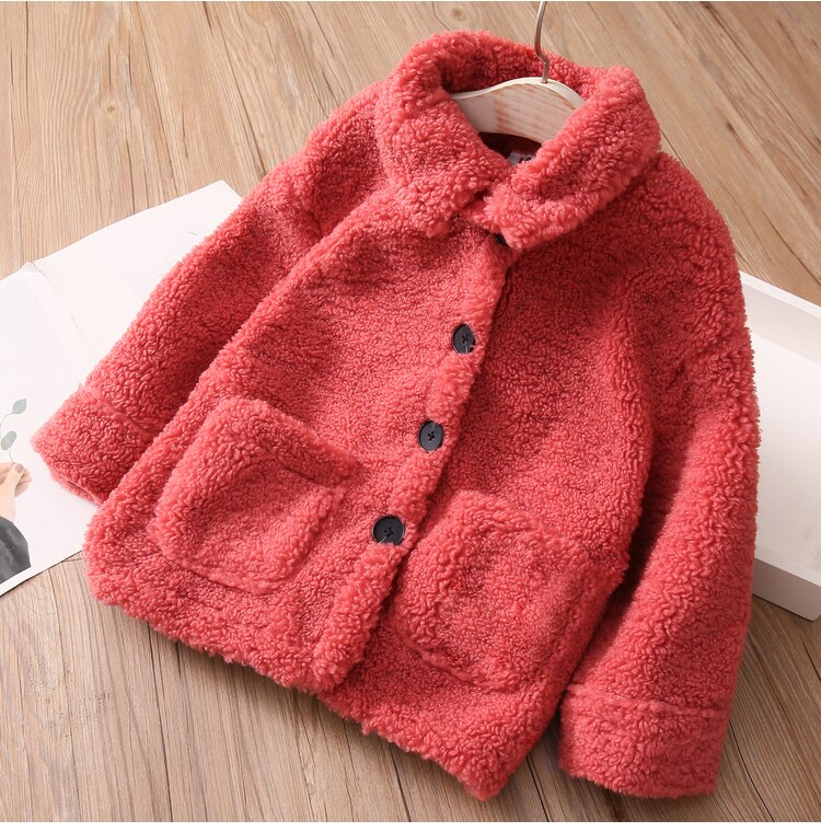 2020 ragazze rosso autunno e inverno outwear inverno caldo del rivestimento del cappotto del capretto dei bambini ispessiscono vestiti