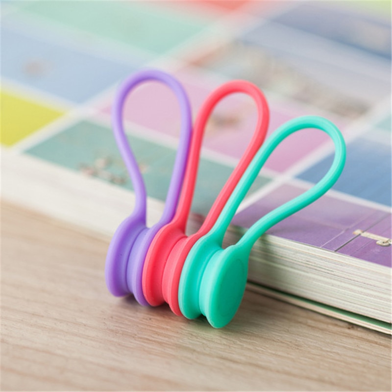 3 Pieces Cable Soft Silicone Cable Winder Headphones Cable Winder Headphone For Data Cable Storage Clip For IPhone Android Etc