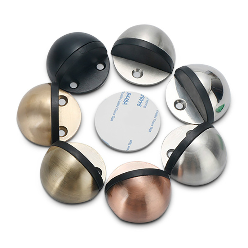 Non Punching Sticker Hidden Stainless Steel Rubber Door Stopper Door Holders Catch Floor Mounted Nail-free Door Stops