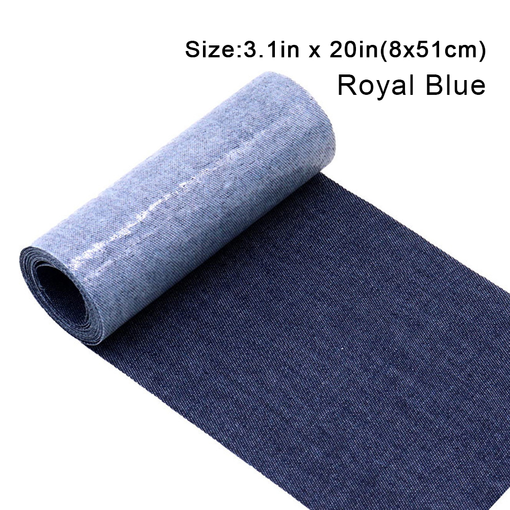 Parches vaqueros de 8cm x 51cm para planchar, parche rectangular negro y azul para decoración de reparación de agujeros para chaqueta de ropa vaquera interior y exterior: Plata antigua