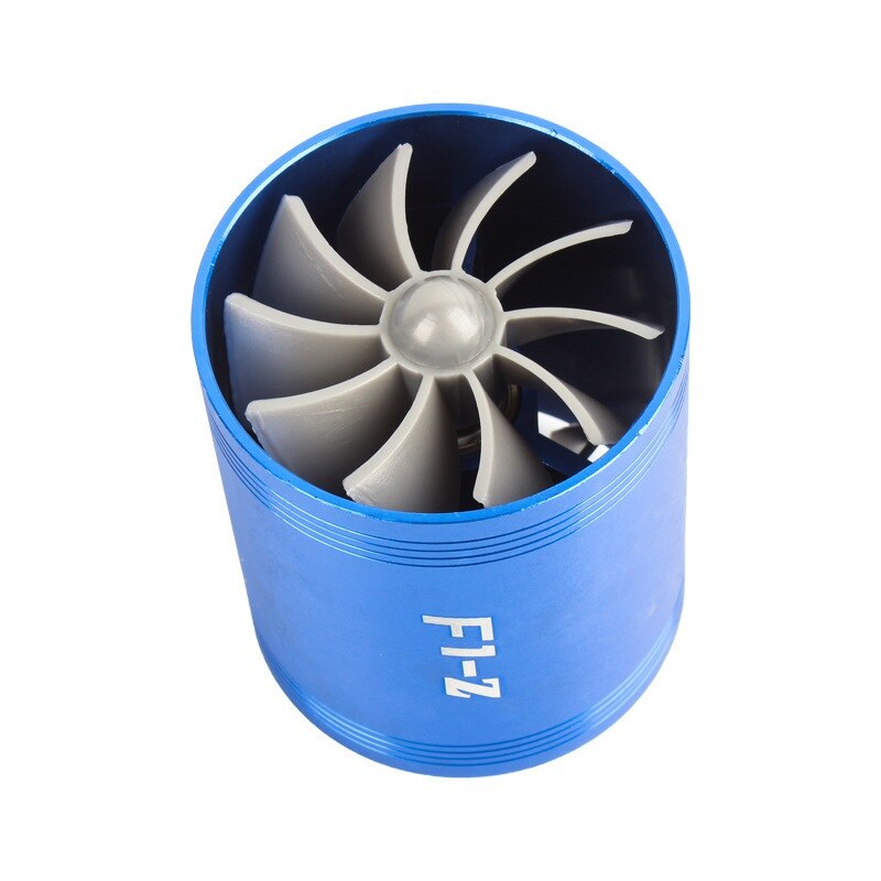 Car Double-sided Intake Dual Turbine Charger Air Fuel Gas Saver Fan Car Supercharger Modified Intake Turbines Power F1-Z
