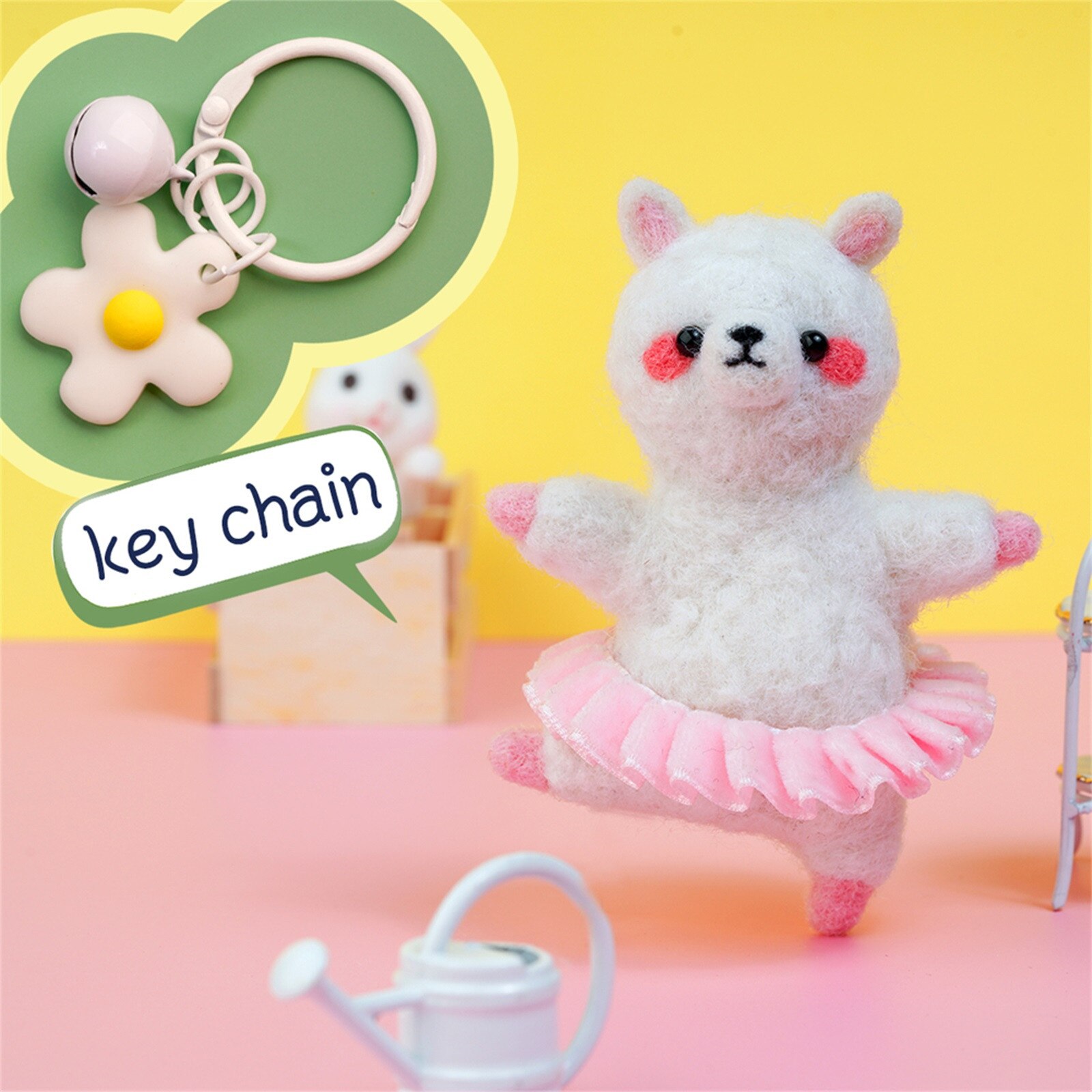 Leuke Patroon Handgemaakte Diy Poke Wol Vilt Materiaal Productie Pakket Niet-Afgewerkte Diy Handcarft Wol Vilten Materiaal