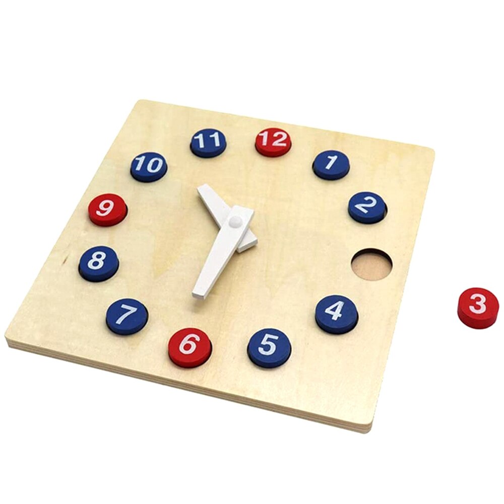 Puzzle Clock Toy, Wooden Puzzles Learning Clock Time Telling Activity Kindergarten Teaching Aids